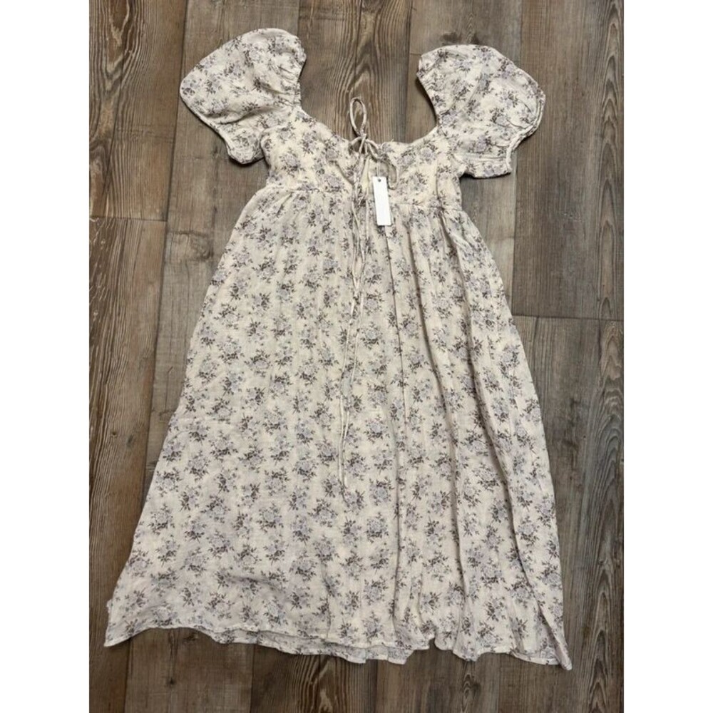 100% cotton dress cream with floral